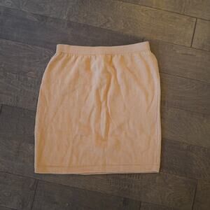 St. John Pencil Straight‎ Skirt Women's Size 10 Melon Knit Elastic Waist Pull On